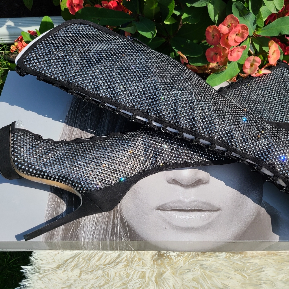 JENNIFER LOPEZ - OVER THE KNEE PLATFORM RHINESTONE